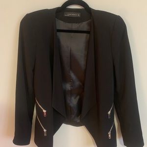 Zara Black Blazer with Zippers